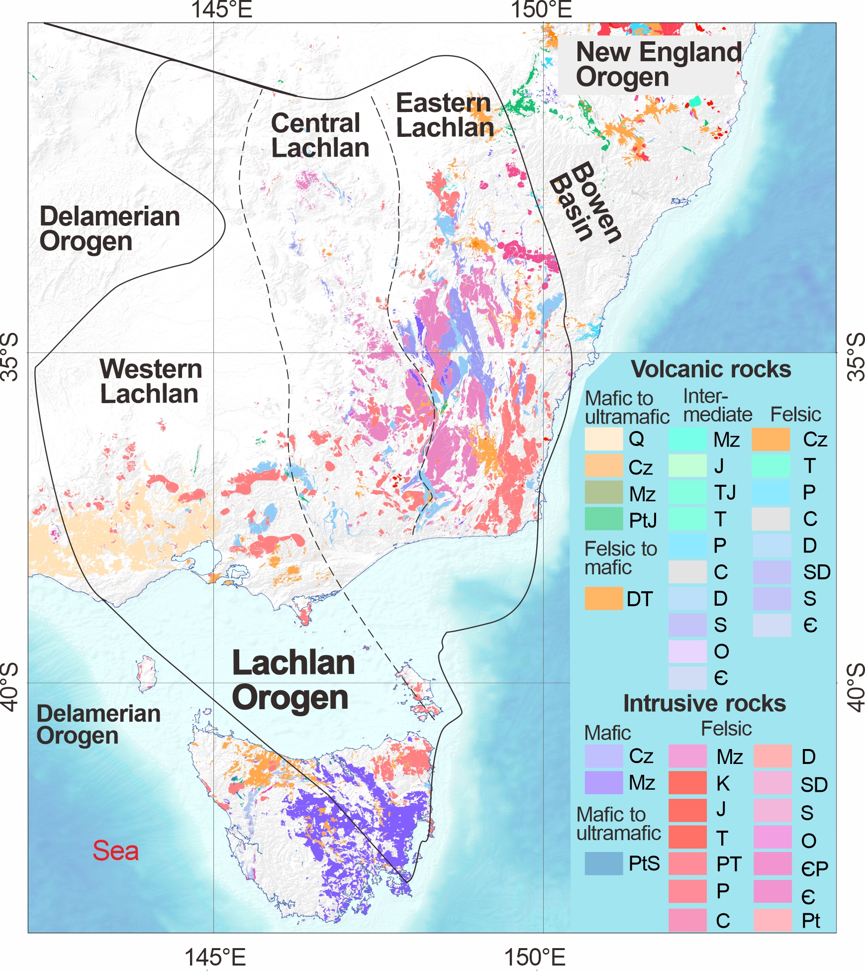  Magmatic Map of Lachlan Orogen